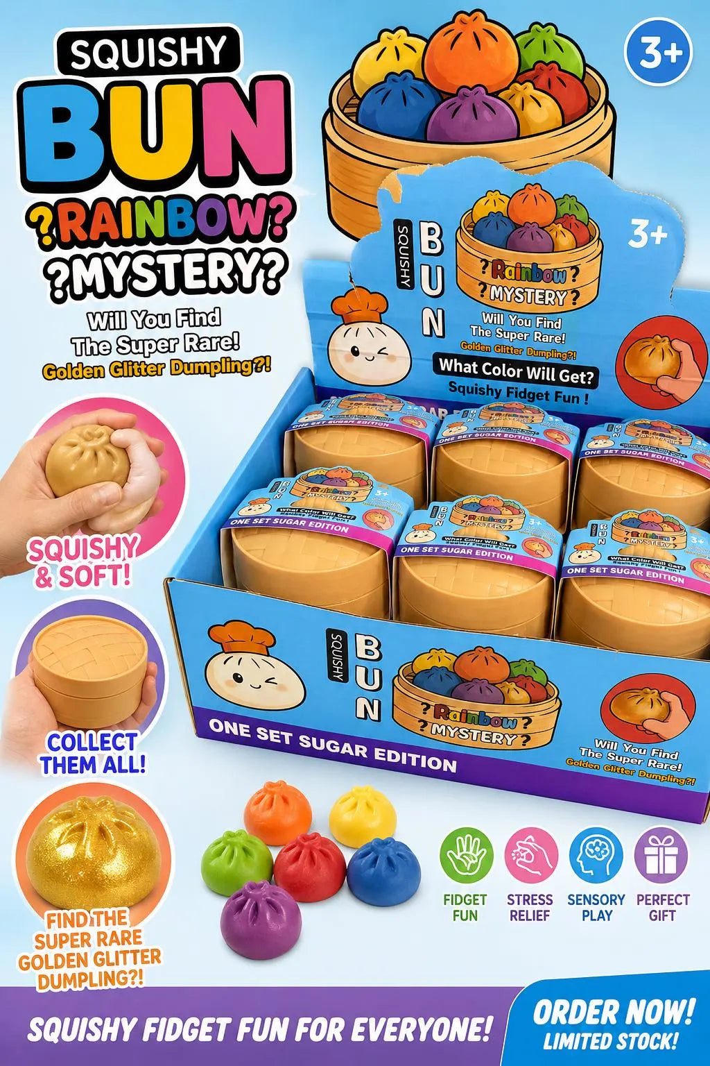 Squishy Bun Rainbow Mystery Sugar Edition
