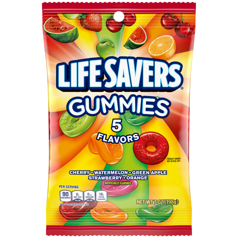 LIFE SAVERS 5 Flavors Gummies Bag, 7 oz