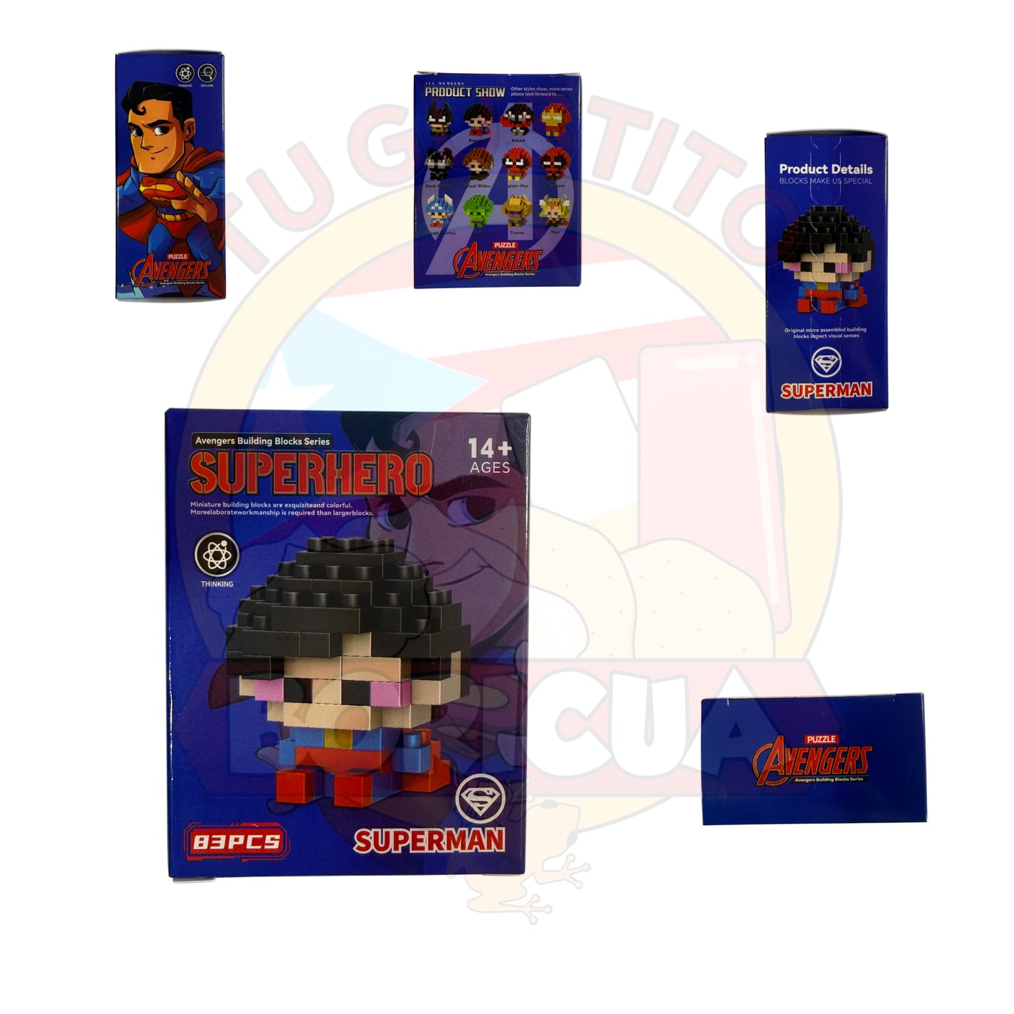 Bloques de Construcción Tipo Superhéroe Azul y Rojo – 83 Piezas
