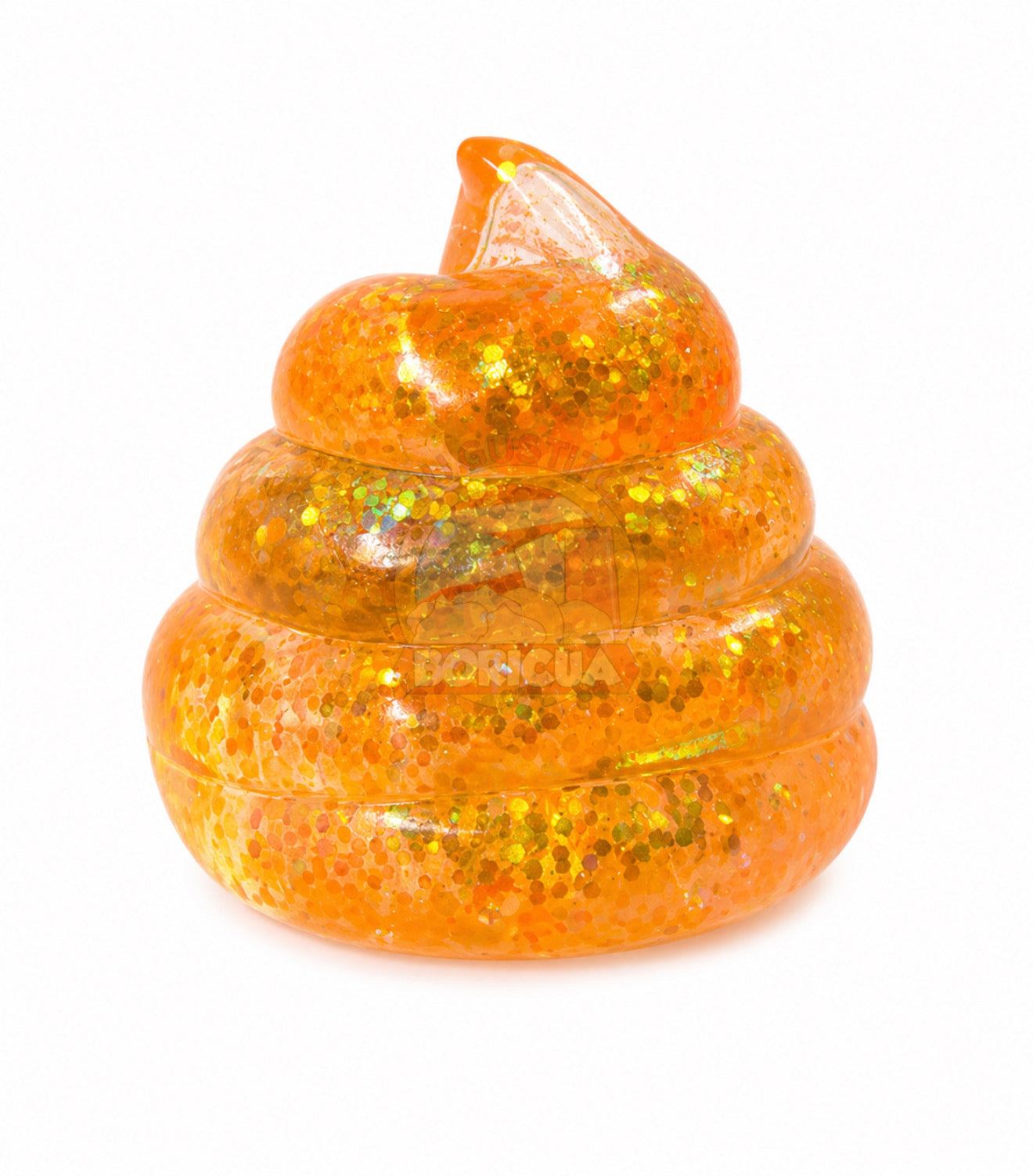 Squishy Brillante Antiestrés – Forma Divertida con Glitter (Color Naranja)