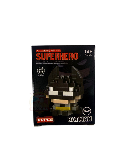 Figura de Mini Bloques Tipo Murciélago (80 Piezas) o Figura de Superhéroe de Mini Bloques.