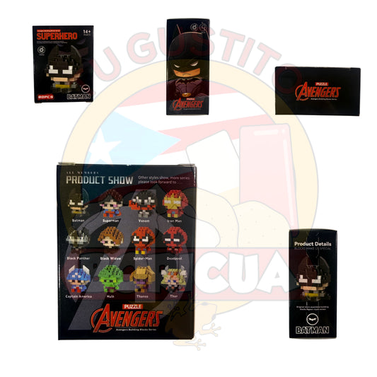 Figura de Mini Bloques Tipo Murciélago (80 Piezas) o Figura de Superhéroe de Mini Bloques.