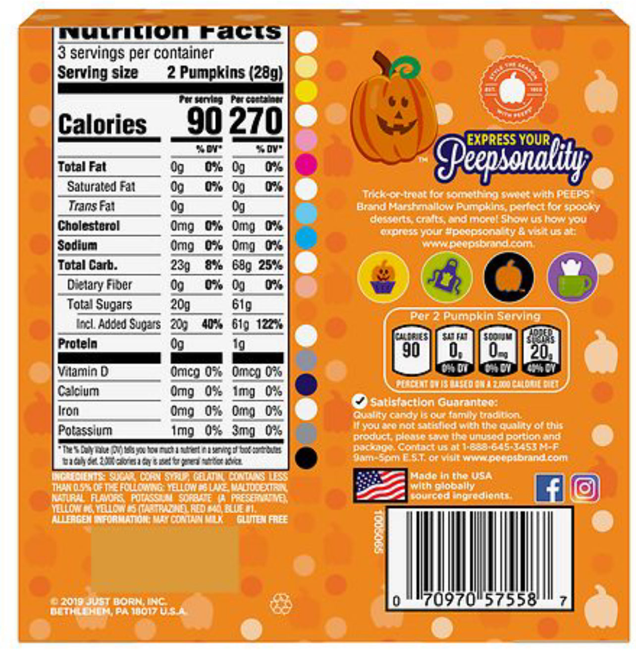 Peeps Pumpkins Marshmallow 3oz