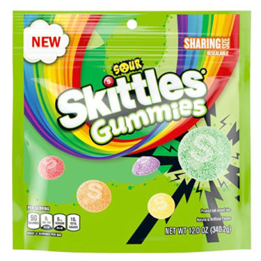 SKITTLES GUMMIES SOUR SHARING 12 oz