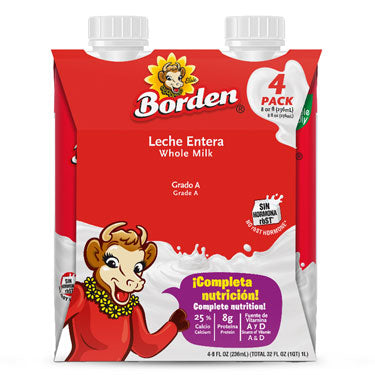 BORDEN WHOLE MILK 4PK 8 oz