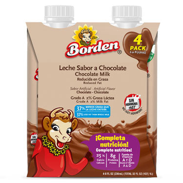 BORDEN CHOCOLATE MILK 4PK 8 oz