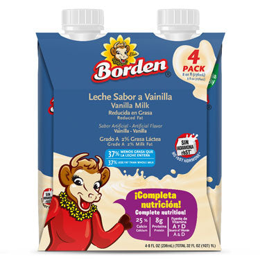 BORDEN VANILLA MILK 4PK 8 oz