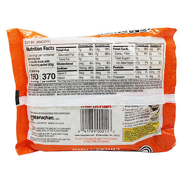 MARUCHAN RAMEN NOODLE SOUP CHICKEN 3 oz