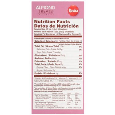 ROVIRA ALMOND TREATS CRACKERS 9.6 oz