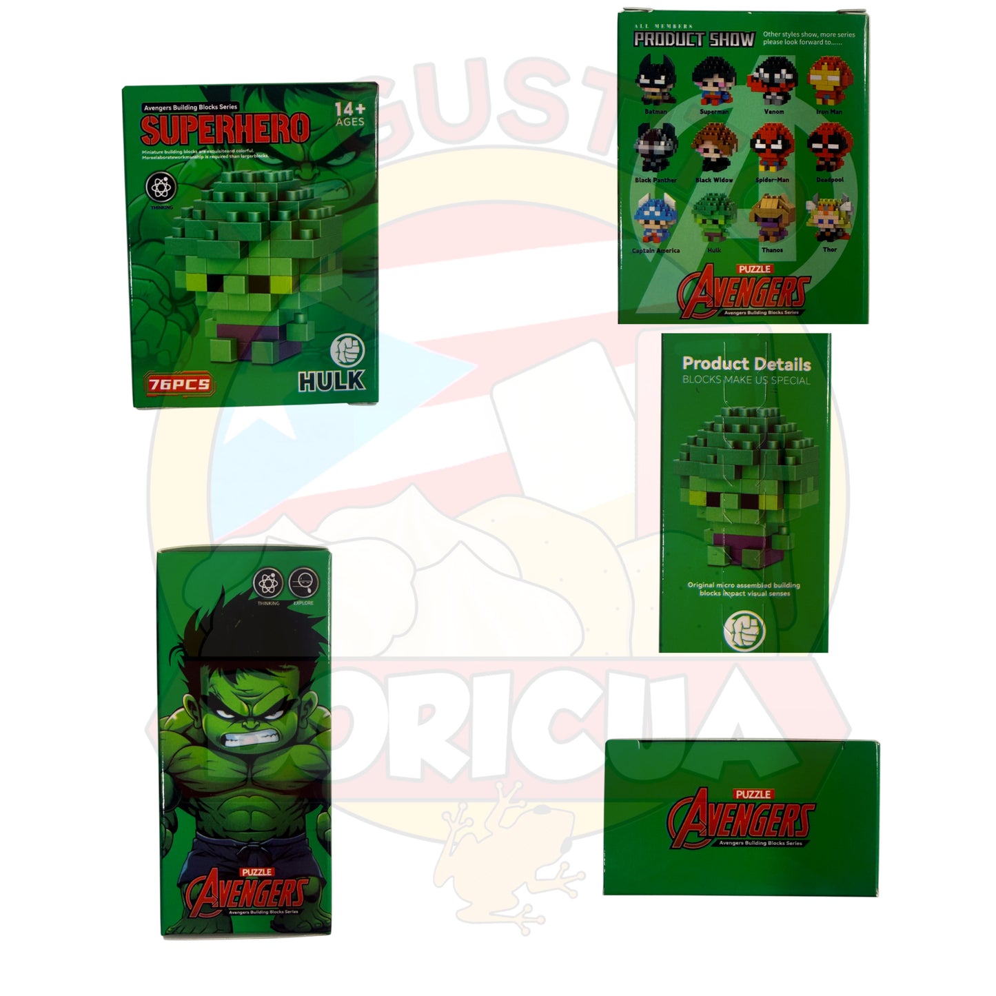 Bloques de Construcción Tipo Superhéroe Verde – 76 Piezas