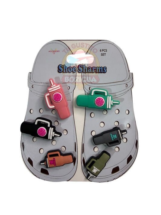 Set de 6 Charms para Zapatos – Vasos Térmicos (Diseño 1)