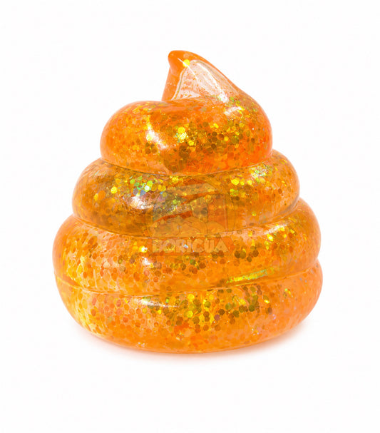 Squishy Brillante Antiestrés – Forma Divertida con Glitter (Color Naranja)