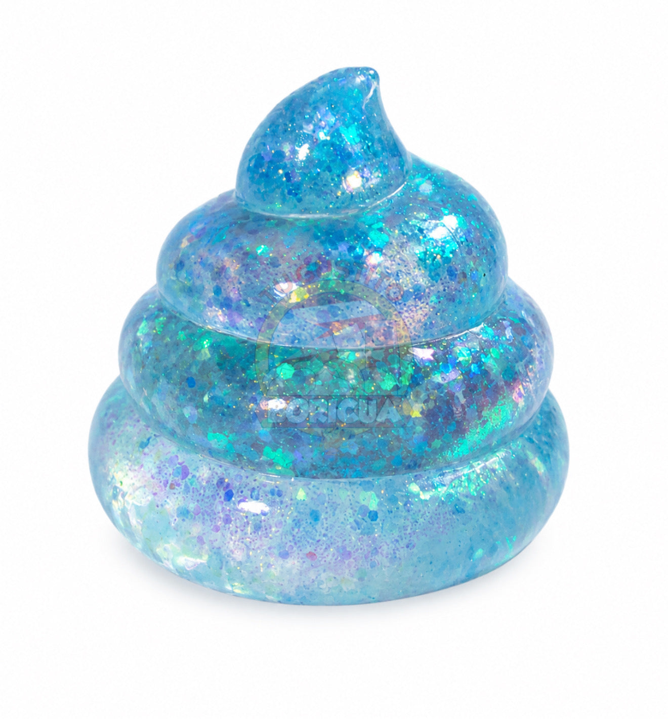 Squishy Brillante Antiestrés – Forma Divertida con Glitter (Color Azul)