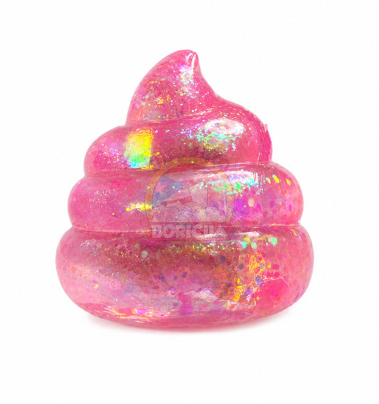 Squishy Brillante Antiestrés – Forma Divertida con Glitter (Color Rosa)