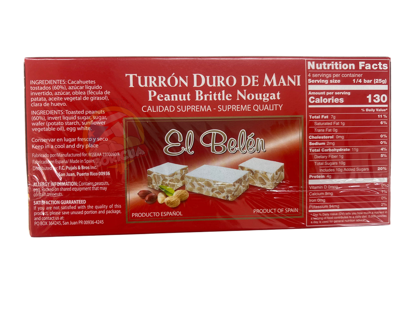 Turrón Duro de Maní El Belén 3.5oz