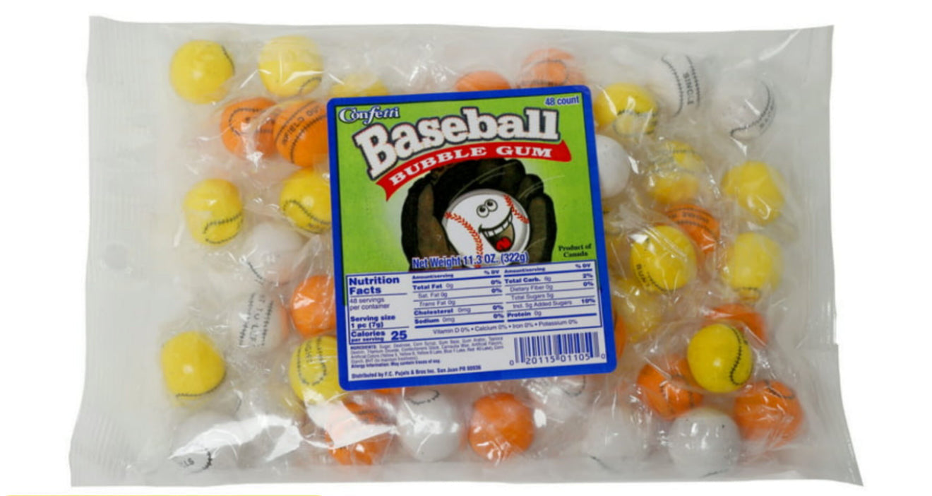 Baseball Bubble Gum 10 ct