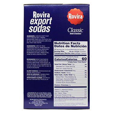 ROVIRA EXPORT SODAS CLASSIC CRACKERS 18 oz