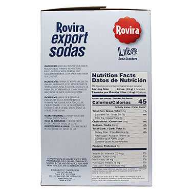 ROVIRA EXPORT SODAS LITE CRACKERS 20.1 oz