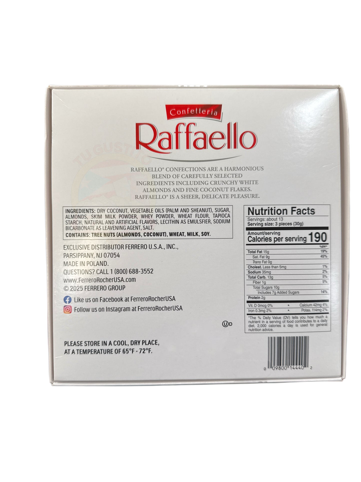 Ferrero Raffaello 40 piezas 400g