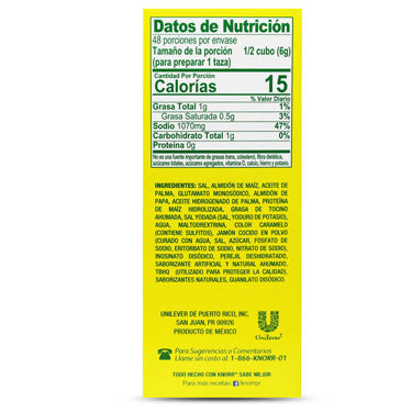 KNORR CUBITO CALDO CON SABOR A JAMON 24 ct